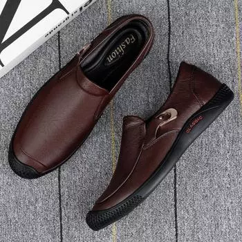 Модные классические роскошные мужские туфли из натуральной кожи, офисная деловая обувь, модные мужские повседневные туфли, нескользящие туфли для вождения, лето 37 коричневый