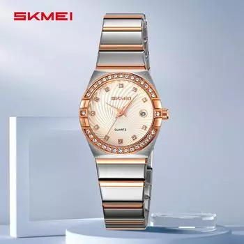 Модные классические женские часы простые кварцевые часы со стразами женские часы Niche из нержавеющей стали с календарем серебряный/белый