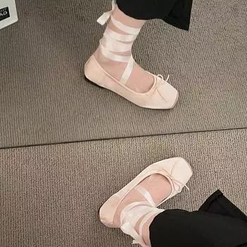 Модные классические женские туфли с квадратной головкой, удобные простые туфли с бантом, элегантные туфли с бантом, украшенные базовым стилем, Zapatillas 35 розовый