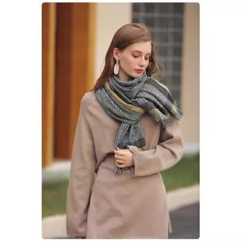 Модные клетчатые шали, обертывания, зимний теплый решетчатый большой шарф, женский шарф 65*190cm зелёный