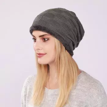 Модные клетчатые шапочки Skullies для женщин и мужчин, вязаные шапки, осенне-зимняя шапка, теплая флисовая тюбетейка, мужские ветрозащитные шапки для живой изгороди