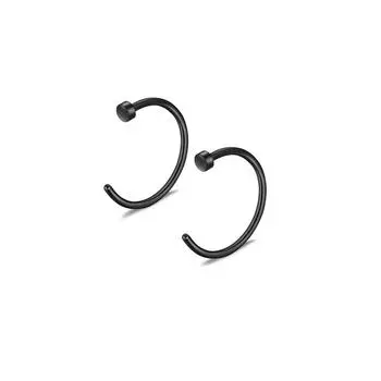 Модные клипсы на поддельные серьги-кольца Аксессуары для носа Мужские пирсинги Золото Серебро Черные украшения Silver (x1pc)