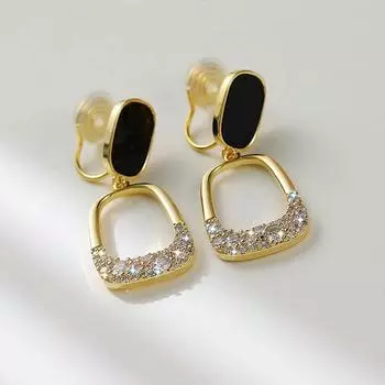 Модные клипсы от комаров, геометрические серьги со стразами