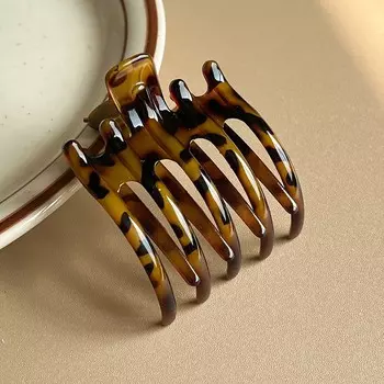 Модные кофейные акриловые полые заколки для волос для женщин, элегантный держатель для хвостика, заколки-клювики, зажим для волос, аксессуары для укладки волос