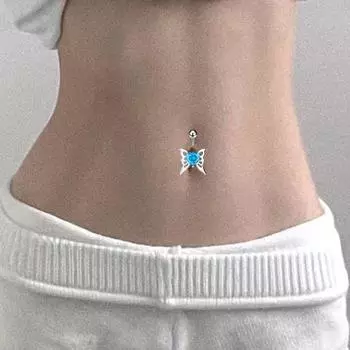 Модные кольца для пупка в форме сердца из циркония, подвеска в виде бабочки, гвоздь для пупка из нержавеющей стали, для женщин, пирсинг тела, ювелирные изделия 8