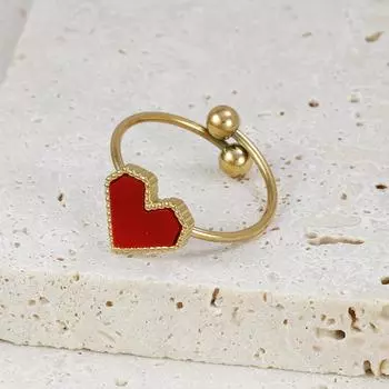 Модные кольца из нержавеющей стали в форме сердца для женщин, классическое кольцо регулируемого размера золотого цвета, ювелирные изделия для свадебной вечеринки