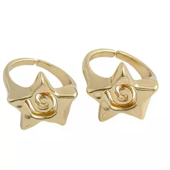 Модные кольца из сплава в виде пятиконечной звезды, современные кольца в форме звезды, модные кольца на пальцы для любителей моды 2 золотой