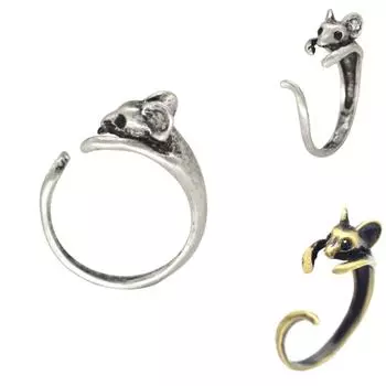 Модные кольца Открытые кольца Регулируемые кольца с животными One Size бронзовый