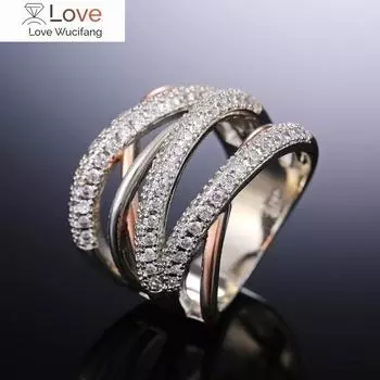 Модные кольца преувеличенной формы для женщин, блестящие кубические циркониевые аксессуары, высококачественные женские украшения для вечеринок 6