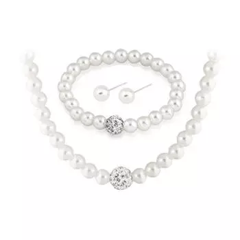 Модные комплекты украшений из жемчуга Роскошные комплекты ожерелий и браслетов из жемчуга для женщин Изысканные элегантные женские универсальные украшения One Size