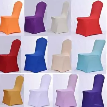 Модные короткие однотонные чехлы на стулья из спандекса, эластичные чехлы для стульев, свадебные банкетные чехлы для стульев, чехлы для сидений на кухне красный