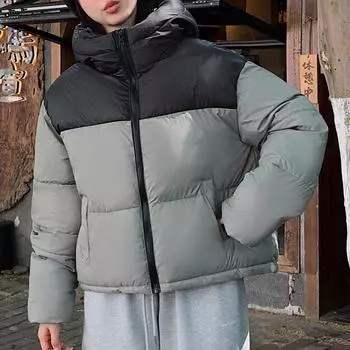 Модные короткие парки женские зимние большие размеры толстые теплые женские пальто больших размеров с капюшоном зимние куртки с длинными рукавами M серый