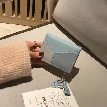 Модные кошельки на молнии, кошелек для монет, женские короткие кошельки, сумки, женские клатчи, держатели для карт, сумка для денег из искусственной кожи, бумажник-купюрница 12*9*1.8cm розовый