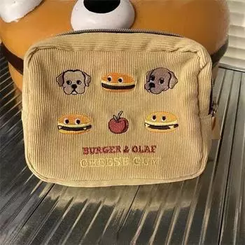 модные кошельки с героями мультфильмов для женщин, милые винтажные вельветовые кошельки с вышивкой, милый маленький кошелек для монет, повседневный новый модельер, роскошный кошелек коричневый
