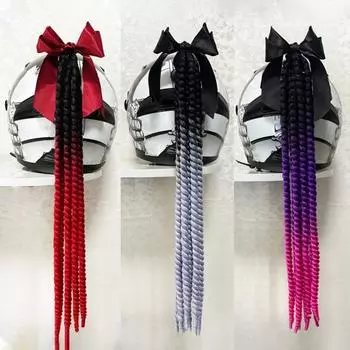 Модные косички для шлема с бантом, самоклеящиеся, легкие, широко используемые косички для шлема 1