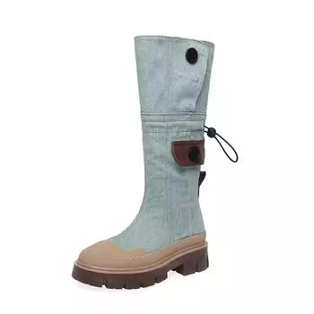 Модные ковбойские сапоги в стиле ретро для женщин, дизайнерская повседневная женская обувь, модные сапоги на мягкой подошве для весны и осени, высокие сапоги для женщин 35