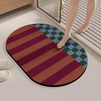 Модные коврики для ванной комнаты из диатомовой грязи, прочные, водопоглощающие, противоскользящие, быстросохнущие, коврики для ног в ванной, коврик для двери в туалет 50 * 80cm