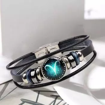 Модные кожаные браслеты, удобные для ношения, многослойный дизайн из сплава Aquarius