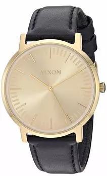 Модные кожаные часы Nixon Porter A1058510 для мужчин золотой