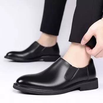 Модные кожаные мокасины slip on fahion Мужская повседневная обувь Мокасины Мужские туфли на плоской подошве Модные мужские туфли-лодочки Мужская обувь для вождения Hombre 6.5 чёрный