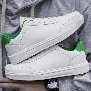 Модные кожаные мужские белые кроссовки, дышащие, удобные, классические, повседневные туфли, мужская обувь для прогулок на открытом воздухе, размер обуви 40-46 40