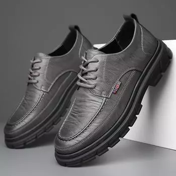 Модные кожаные мужские повседневные туфли на шнуровке ручной работы дышащие мужские скейтборд обувь дышащие мягкие рабочие туфли мужские туфли на плоской подошве 6.5