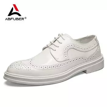 Модные кожаные мужские туфли дерби на шнуровке, однотонные, простые, с круглым носком, деловые, повседневные, для вечеринок и свадеб, для мужчин 39 чёрный