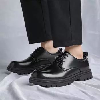 Модные кожаные мужские туфли на шнуровке оксфорды класса люкс повседневная обувь мужская деловая обувь мужские мокасины мужские туфли-лодочки 6.5 чёрный