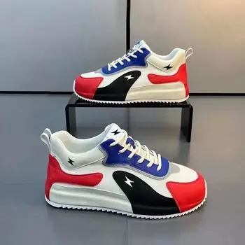 Модные кожаные парусиновые мужские повседневные туфли, роскошные мужские кроссовки, обувь для мужчин на увеличенной платформе 38