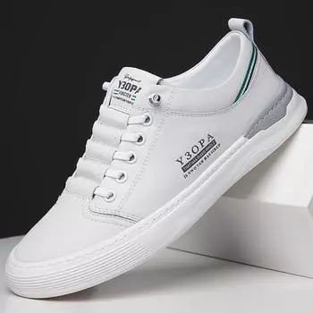 Модные кожаные повседневные кроссовки для мужчин Дизайнерские мужские кроссовки с мягкой подошвой Весна Осень Спорт на открытом воздухе Zapatos De Hombre 38