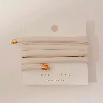 Модные кожаные резинки для волос из проволоки INS, резинки для волос с длинными проволочными резинками, плетеные повязки на голову, держатели для хвостиков для женщин, аксессуары One Size