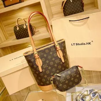 Модные кожаные сумки-тоут большой емкости, ретро-сумки для мам и детей, многофункциональная сумка через плечо, универсальная портативная сумка-ведро