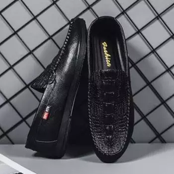 Модные кожаные туфли для мужчин, нескользящие и водонепроницаемые, повседневные туфли с круглым носком на плоской подошве 2024 года, тренд, удобный размер 45, социальные, общие, ПУ 39