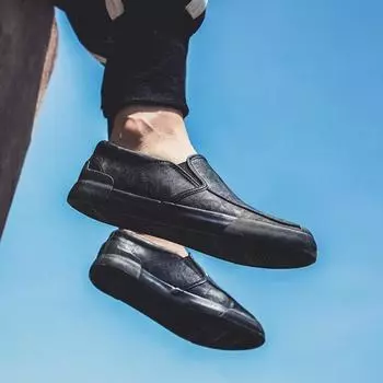 Модные кожаные туфли для мужчин с круглым носком, повседневная мужская обувь на плоской подошве, дизайнерские, новые, удобные, тренд 2024 года, дешевая распродажа, корейский стиль, обычные 37