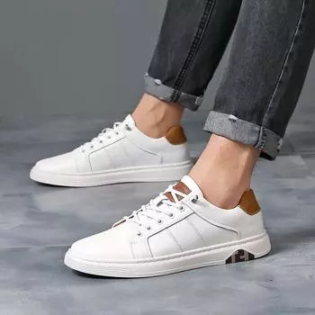 Модные кожаные туфли на шнуровке, белые туфли, мужские туфли-оксфорды, деловая обувь для офиса, мужские туфли для скейтбординга Zapatillas De Hombre 38 чёрный