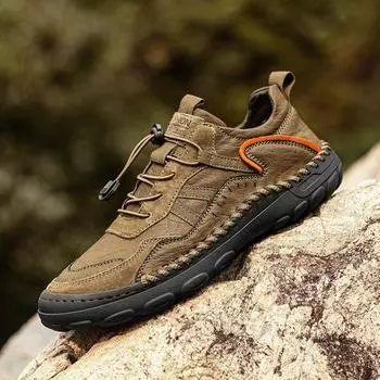 Модные кожаные туфли ручной работы, мужские повседневные кроссовки, удобная обувь для вождения, нескользящая обувь для отдыха, прогулок, походов, кроссовки на шнуровке 38 чёрный