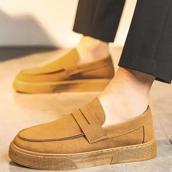 Модные кожаные туфли Slip-on 2024 для мужчин, новые повседневные туфли для мужчин, легальная роскошная распродажа, бесплатная доставка, элегантные, удобные, трендовые 39