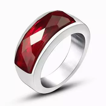 Модные красные фиолетовые пески агат драгоценные камни рубин кристалл лаконичные кольца для мужчин и женщин титан нержавеющая сталь крутые украшения на палец 5
