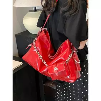 Модные красные свадебные сумки женские однотонные мягкие кожаные сумки большой емкости женская свадебная сумка через плечо