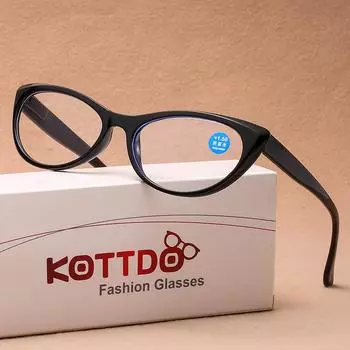 Модные красные женские очки для чтения Hd +4.0 чёрный/красный