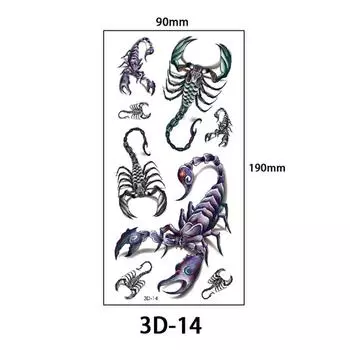 Модные красочные 3D водонепроницаемые наклейки One Size