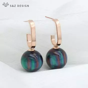 Модные красочные круглые серьги-гвоздики с бусинами для женщин и девочек, элегантные ювелирные изделия для свадебной вечеринки, модные серьги-капли