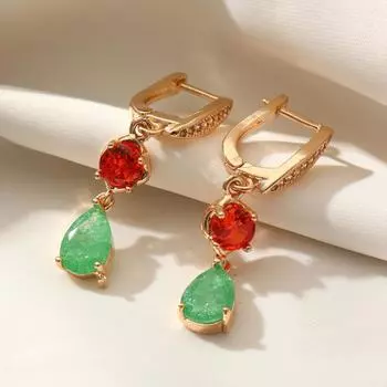 Модные красочные серьги-капли для женщин с подвесками из кубического циркония, ювелирные изделия, аксессуары для вечеринок зелёный