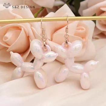 Модные красочные серьги-капли в форме собаки с воздушным шаром для женщин, ювелирные изделия для свадебной вечеринки, подарок, модные хипстерские серьги