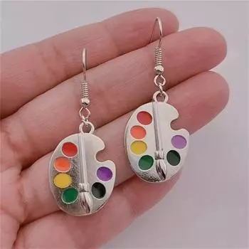 Модные креативные художественные цветовые палитры, дизайнерская палитра, кулон, висячие серьги для женщин, вечерние уникальные ювелирные изделия, подарки