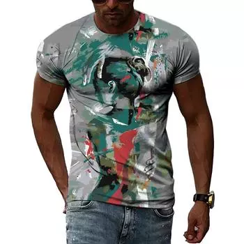 Модные креативные летние футболки с 3D принтом граффити, мужские повседневные индивидуальные хип-хоп Harajuku уличный стиль с круглым вырезом и коротким рукавом S