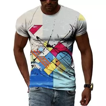 Модные креативные летние футболки с 3D принтом граффити мужские повседневные индивидуальные хип-хоп Harajuku уличный стиль с круглым вырезом и коротким рукавом S