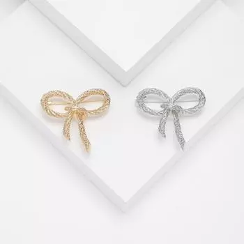 Модные креативные украшения брошь-бантик с рябой отделкой, универсальный корсаж для костюма