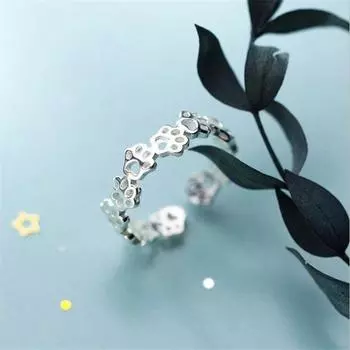 Модные креативные ювелирные изделия из стерлингового серебра 925 пробы с принтом лапы, милые кольца с темпераментом, котом и животным, R281