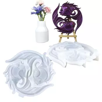 Модные кристаллы из эпоксидной смолы в виде золотых рыбок для настенного украшения, многоразовые прочные силиконовые принадлежности для творчества